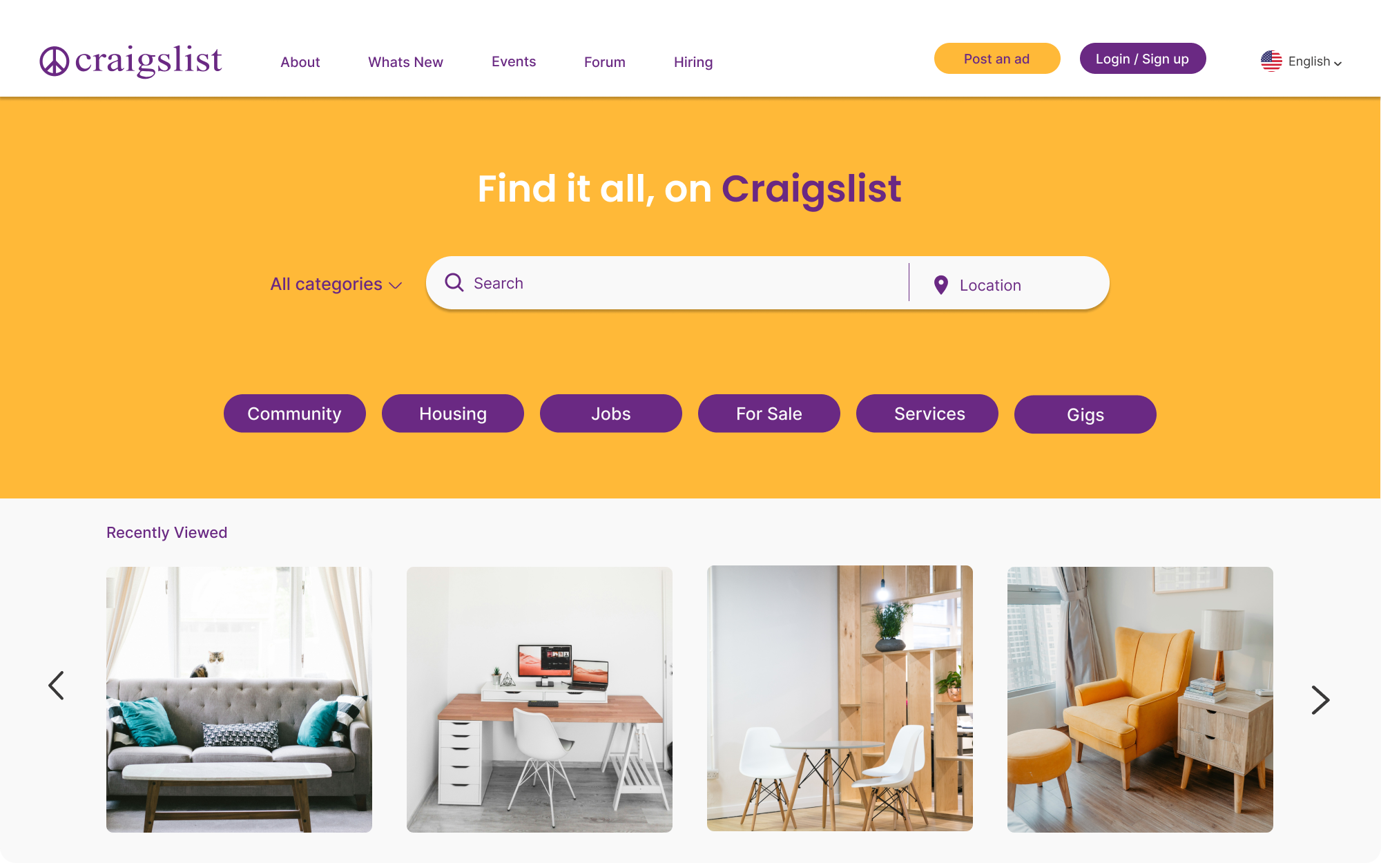 Craigslist redesign