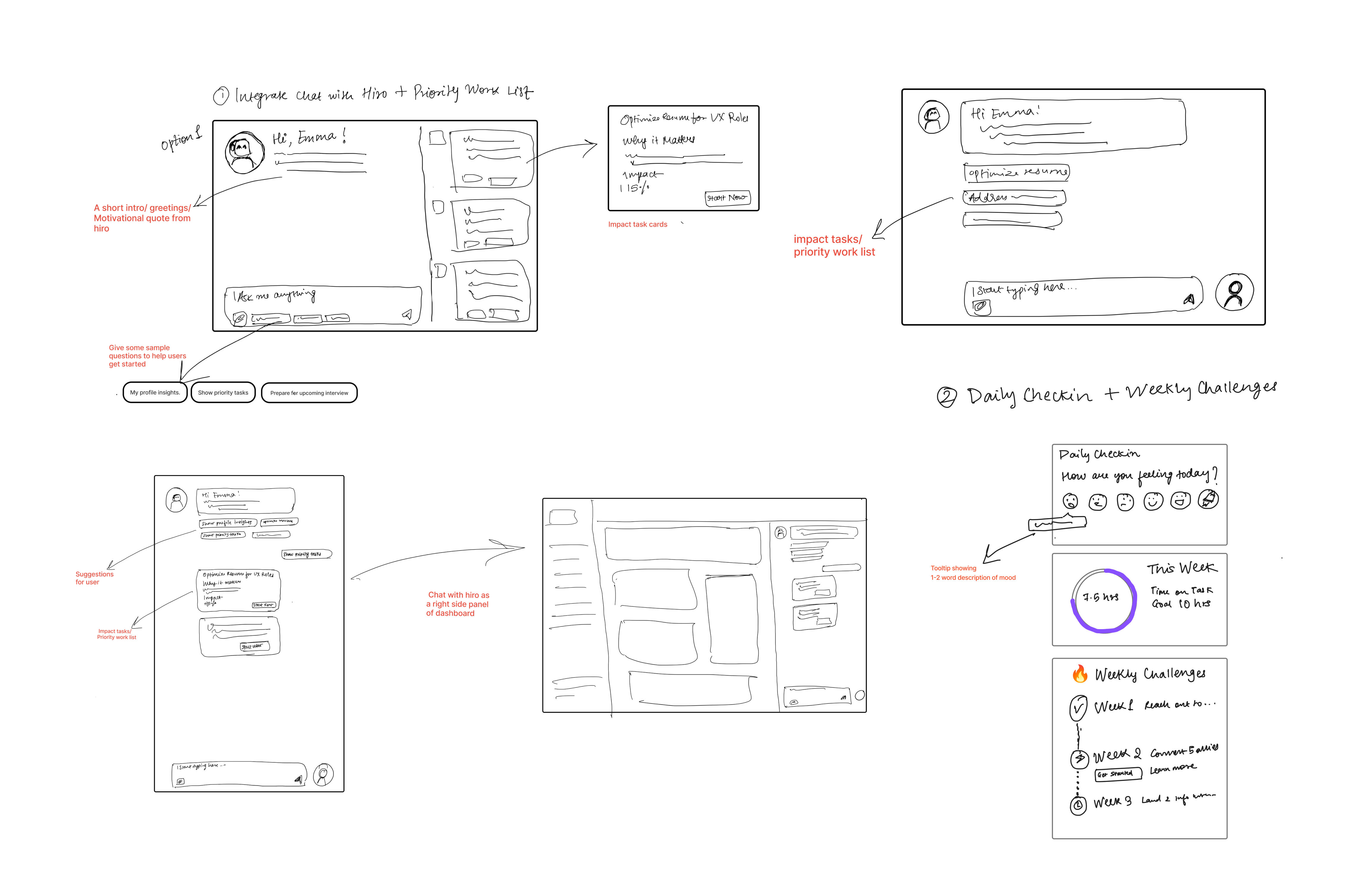 Early brainstorming sketches for Hirello