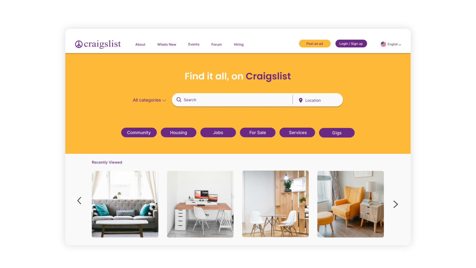 Craigslist redesign