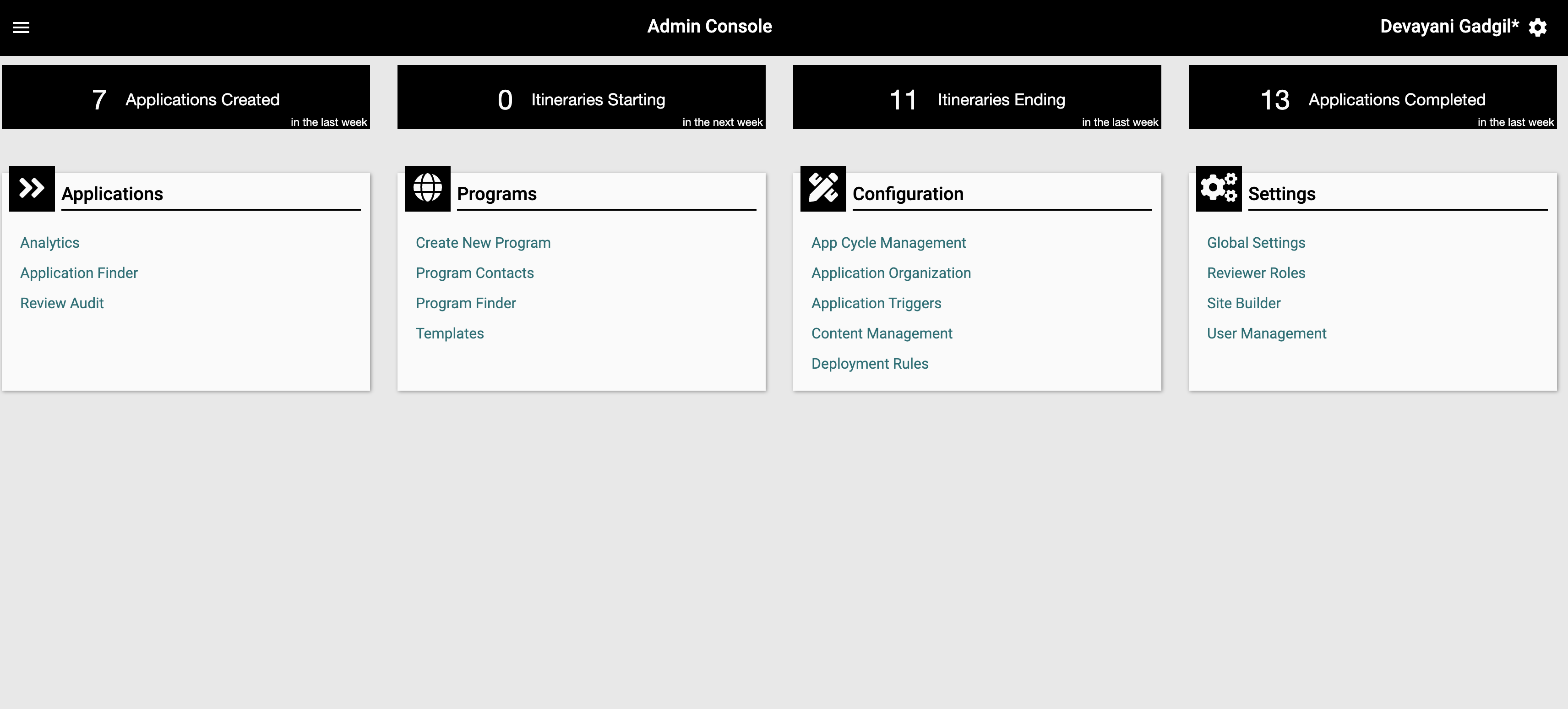 Admin Console — After