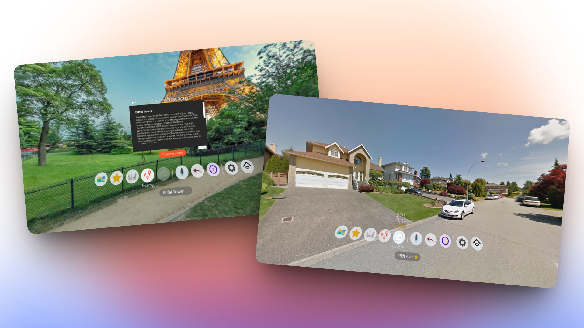 Wander VR app interface